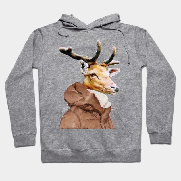 Deer Portrait Hoodie by DarkMaskedCats